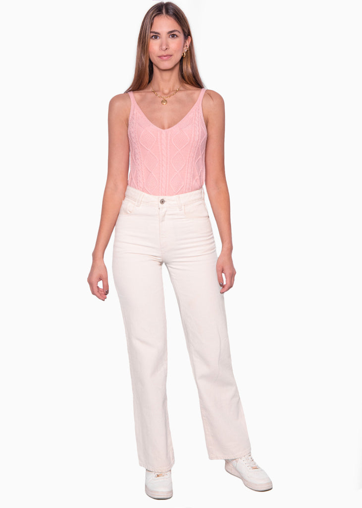 Blusa tejida de tiras con escote en v - OHANNA