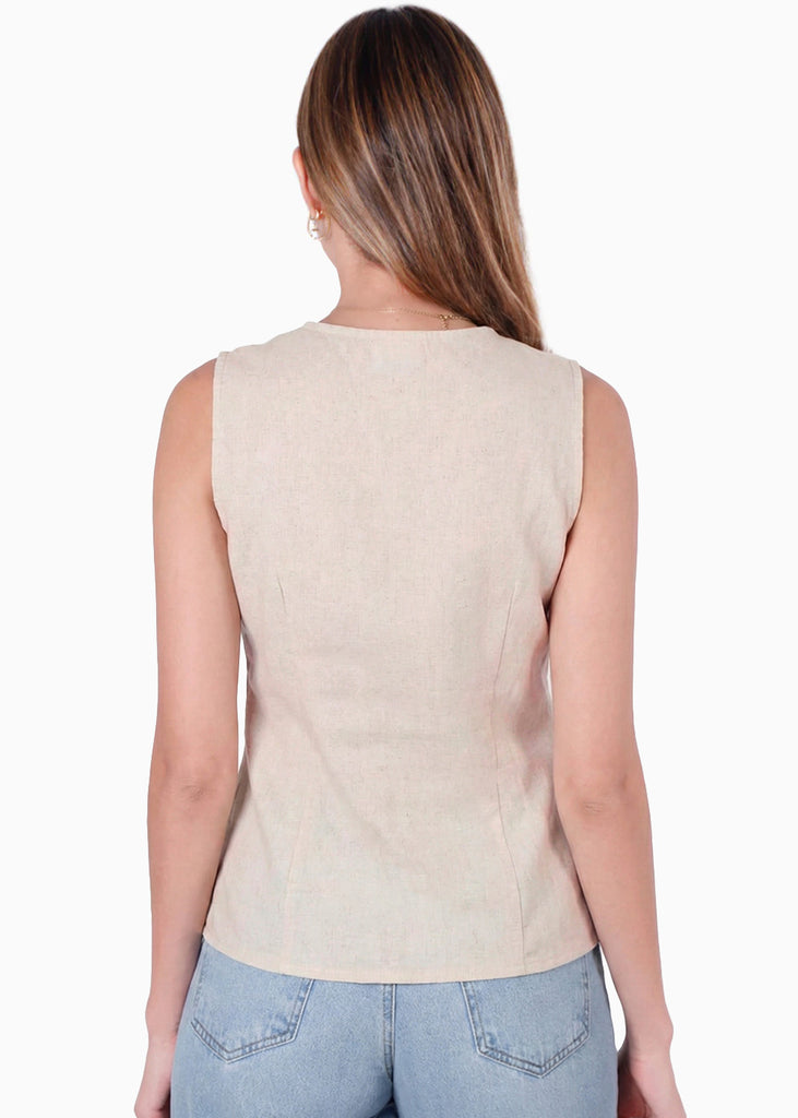 Blusa tipo chaleco manga sisa - PITAYA