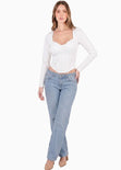 Blusa tipo corset manga larga - HADARA