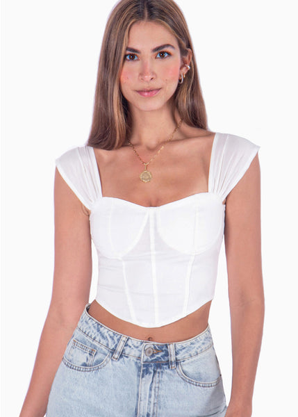 Blusa tipo corset sin mangas  para mujer - Flashy