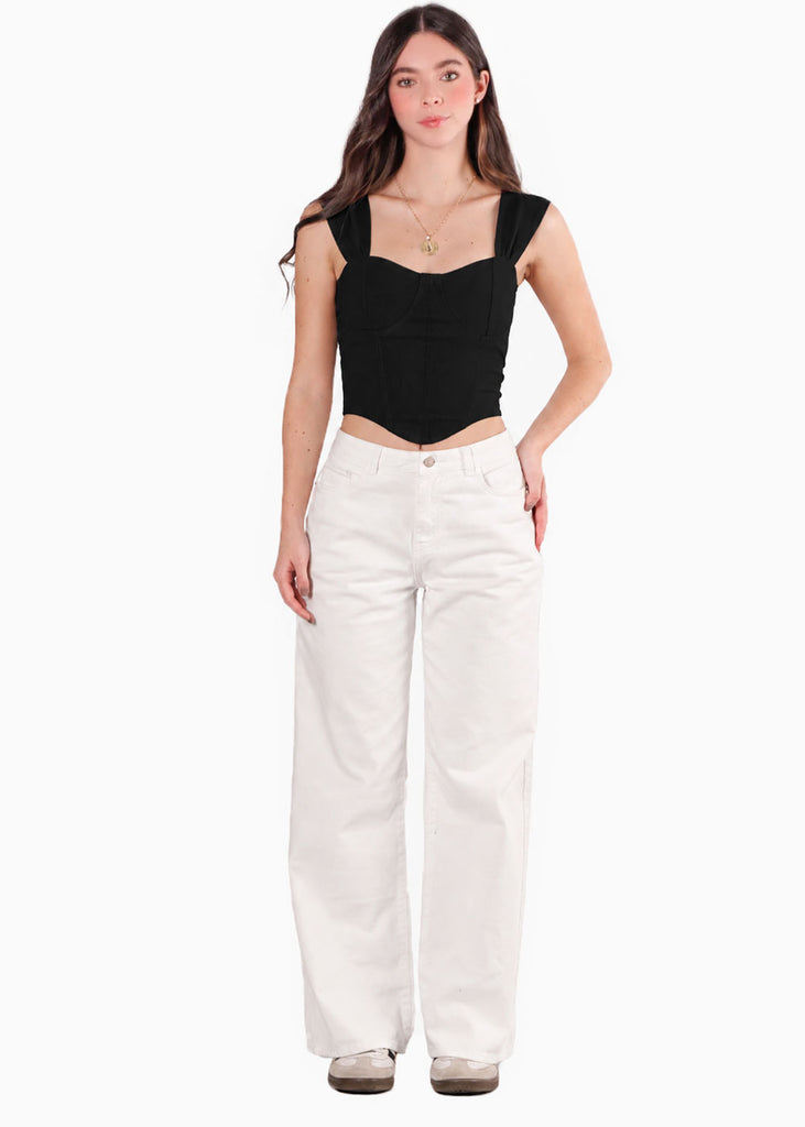 Blusa tipo corset sin mangas - SUMMER.NEGRO