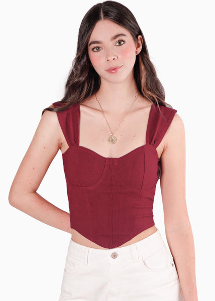Blusa tipo corset sin mangas - SUMMER.VINO