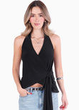 Blusa tipo halter con anudado en frente - MAZATLAN