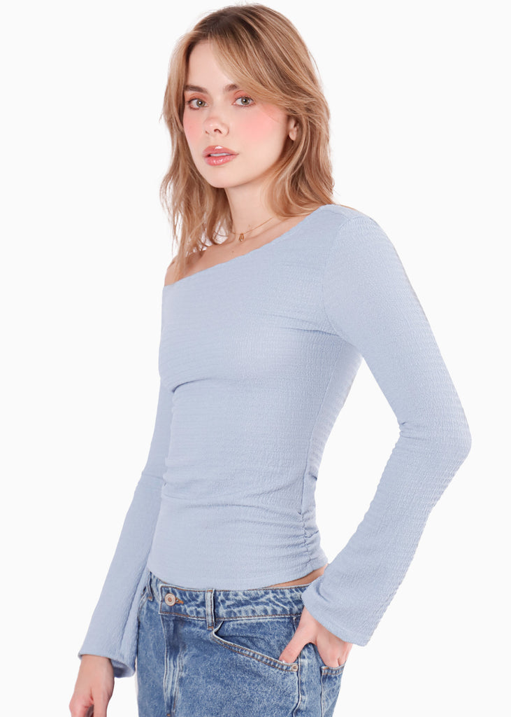Blusa un hombro manga campana para mujer - Flashy