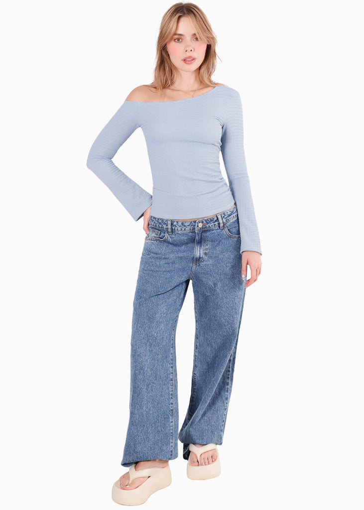 Blusa un hombro manga campana para mujer - Flashy
