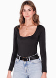 Body manga larga color negro para mujer - Flashy