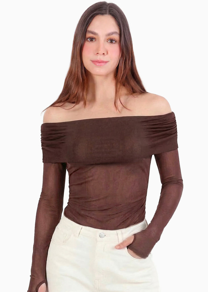Body manga larga off shoulder - CARTAGO