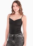 Body tipo corset con copas color negro para mujer - Flashy