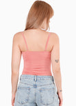 Body tipo corset con copas color rosado para mujer - Flashy