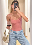 Body tipo corset con copas color rosado para mujer - Flashy