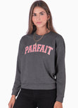 Buzo con bordado "Parfait" color gris para mujer - Flashy
