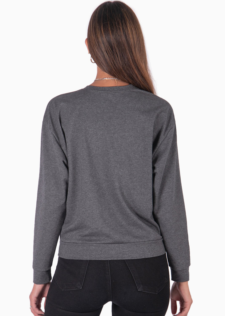 Buzo con bordado "Parfait" color gris para mujer - Flashy