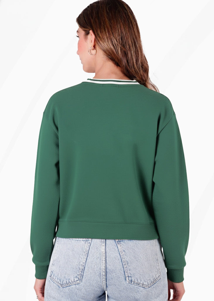 Buzo estampado con cuello tejido en contraste - MALIBU