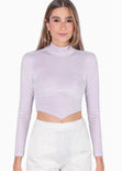 Buzo corto con cuello alto color lila para mujer - Flashy