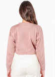 Buzo crop tejido color rosado para mujer - Flashy