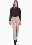 Buzo cuello redondo con flecos color negro para mujer - Flashy