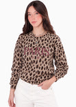 Buzo oversize con tela tejida de animal print - FRANCIA