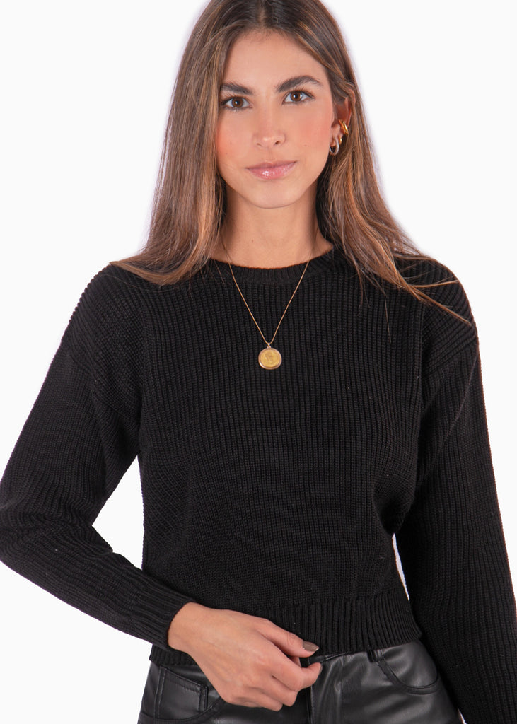 Buzo tejido negro color negro para mujer - Flashy