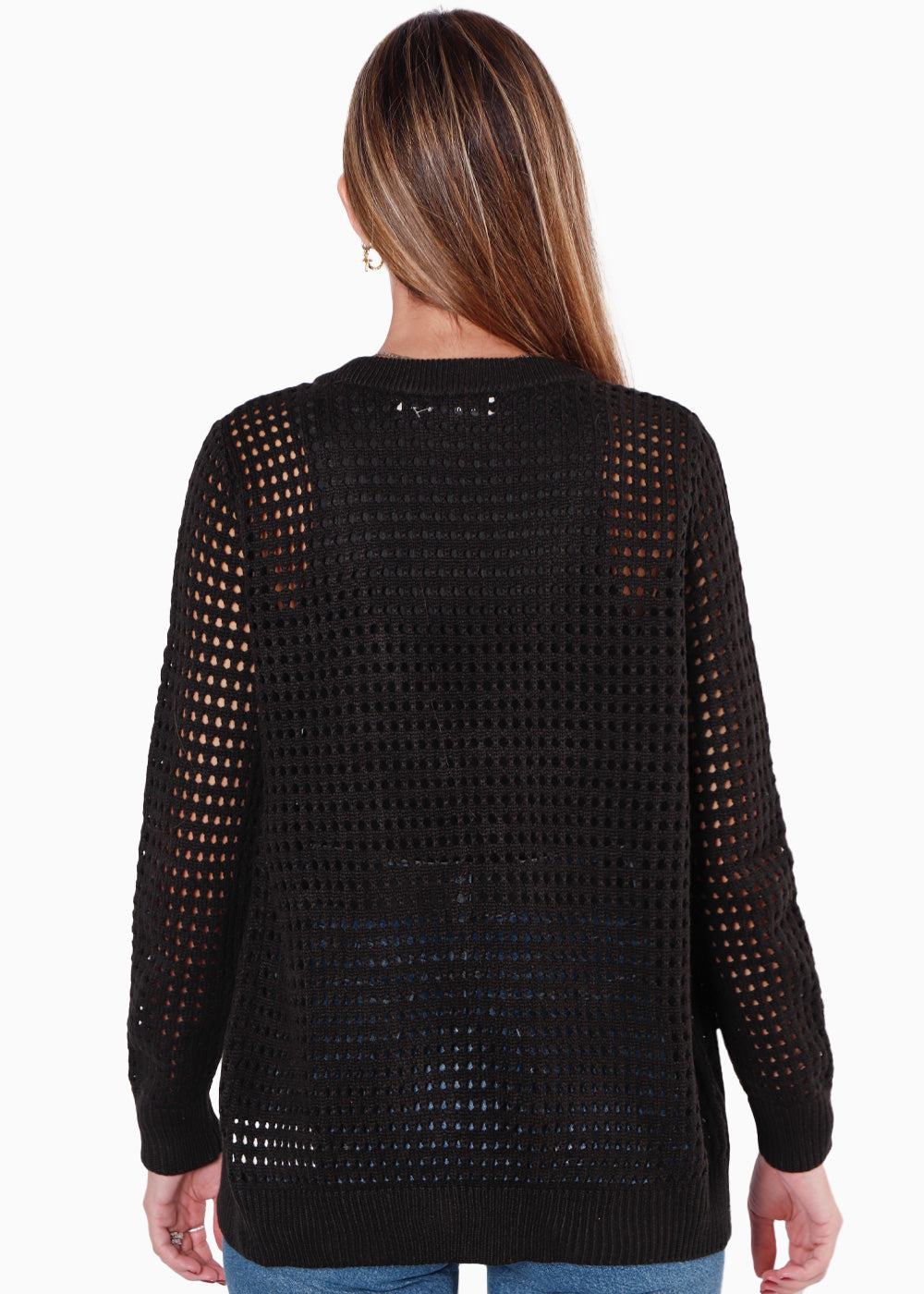 Buzo tejido tipo cardigan desagujado TOMASA