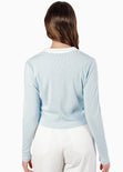 Buzo tipo polo con cuello en contraste - KIMORA.AZUL