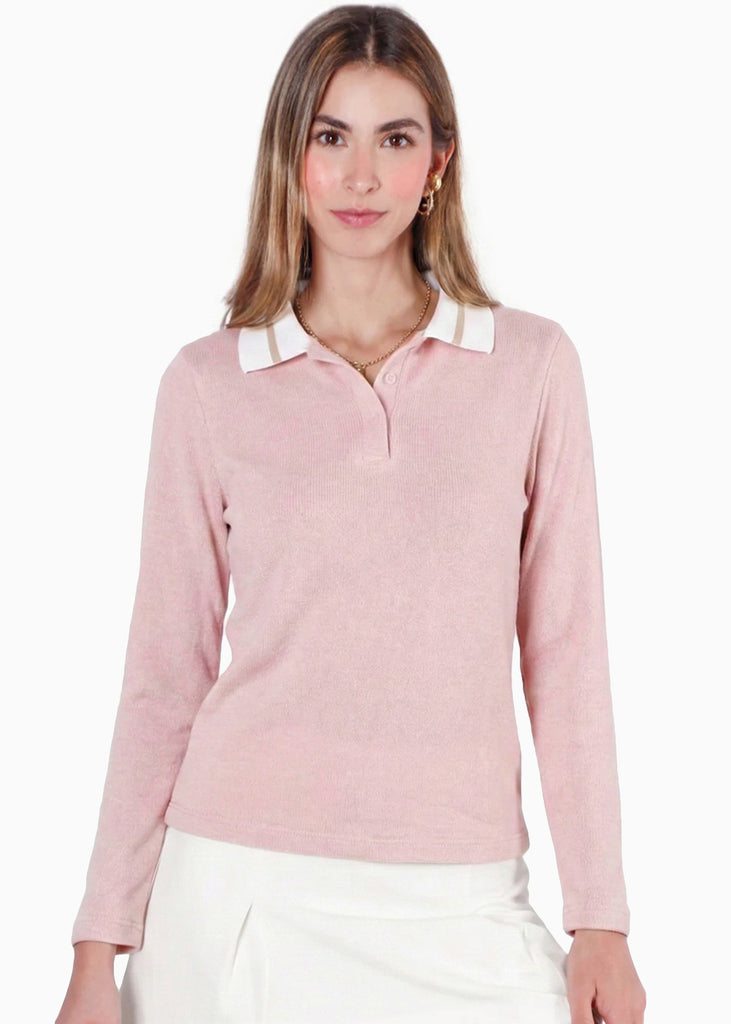 Buzo tipo polo con cuello en contraste - OREGON