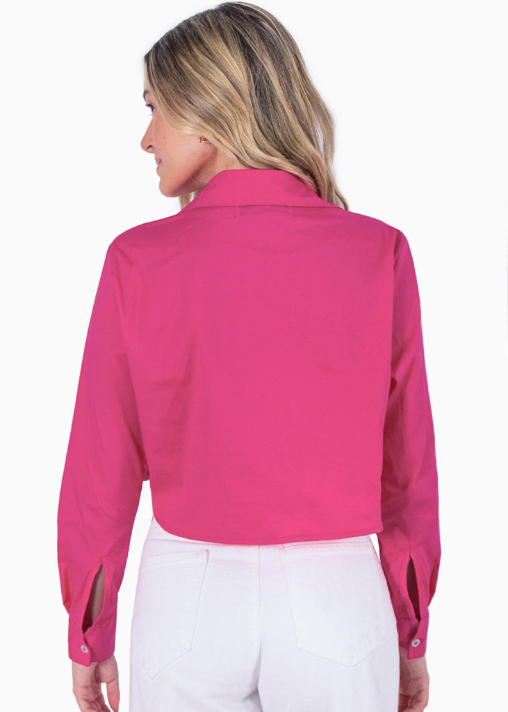 Camisa crop manga larga con botones - MANISHA