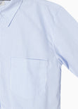 Camisa crop manga larga con botones color azul para mujer - Flashy