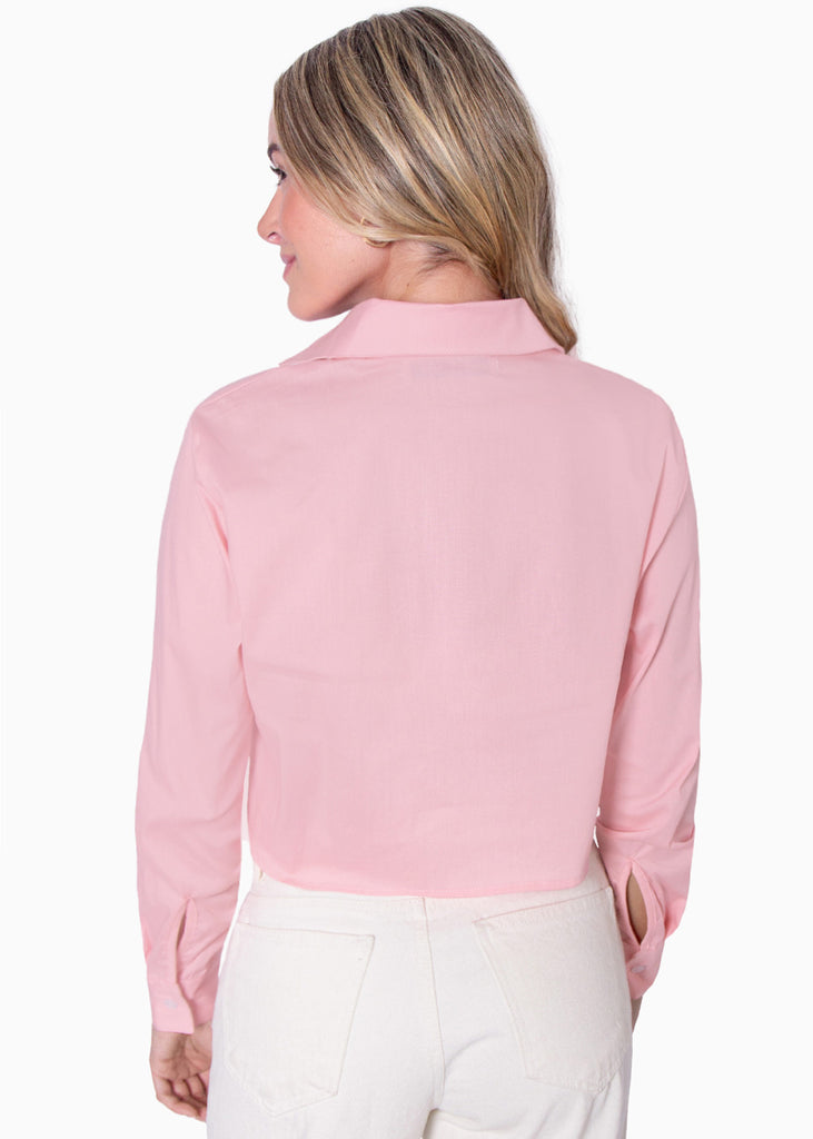 Camisa crop manga larga con botones - NEKANE
