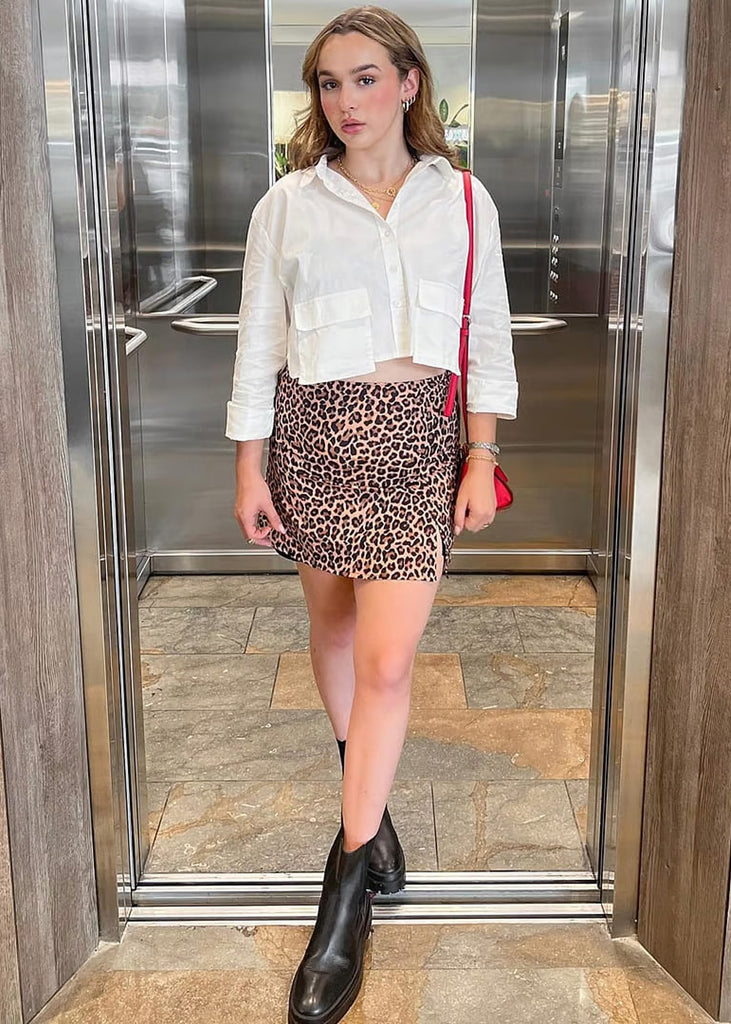 Camisa crop manga larga con botones y bolsillos tipo cargo color blanco, marfil para mujer - Flashy