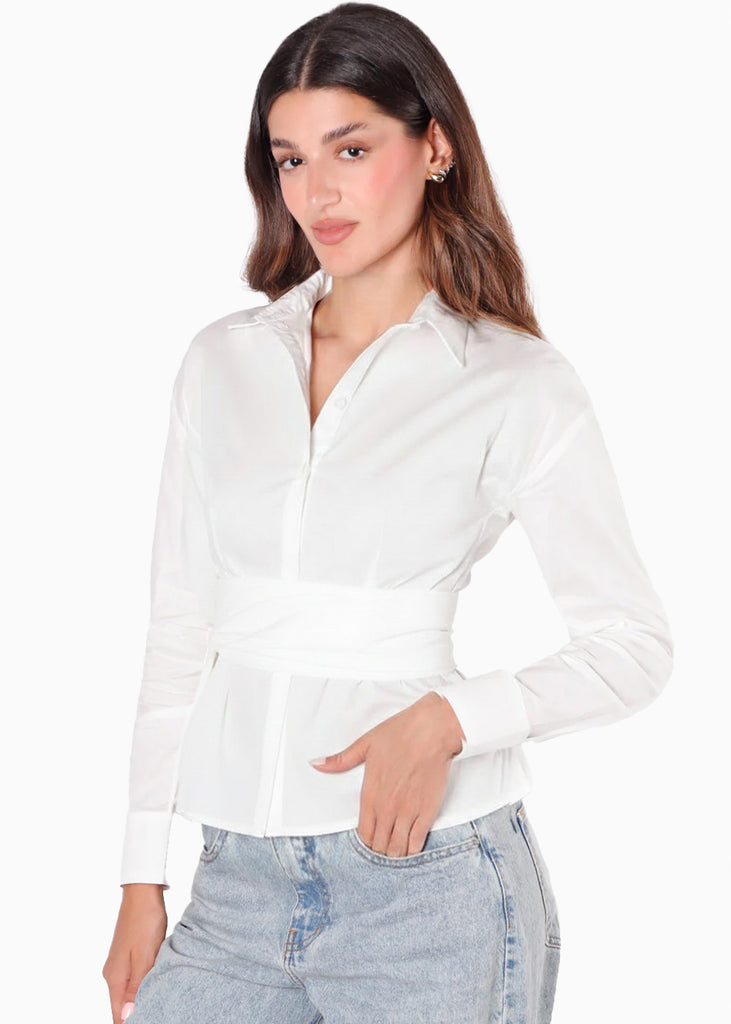 Camisa manga larga color marfil - HAMILTON