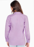 Camisa manga larga con botones color lila para mujer - Flashy