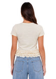 Camiseta asimétrica de boleros de color beige - GOIA