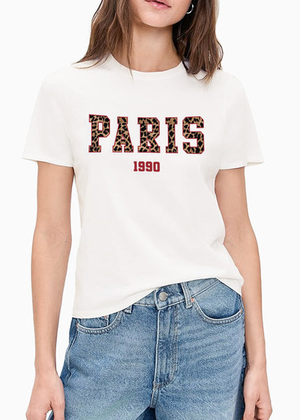 Camiseta basica con estampado "Paris" - MARITZA