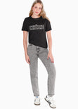 Camiseta con aplique "CHERIE" color negro para mujer - Flashy