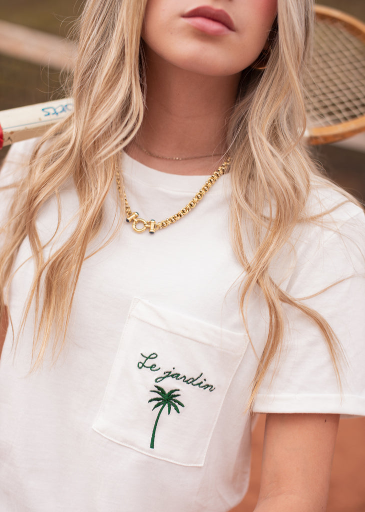 Camiseta con bolsillo y bordado - NIOBE
