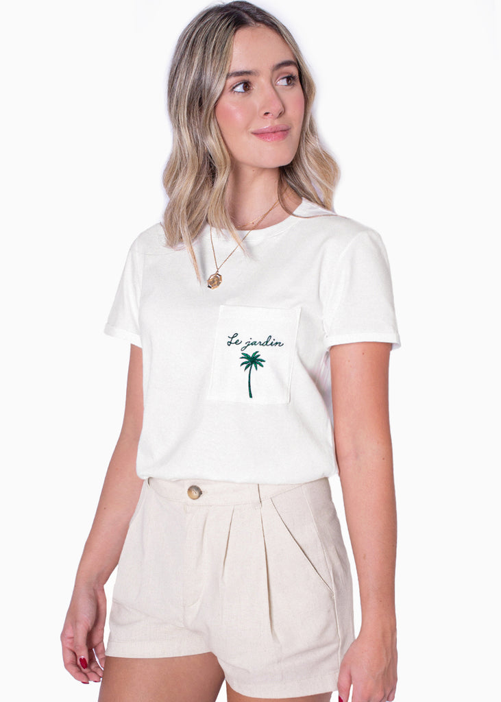 Camiseta con bolsillo y bordado - NIOBE