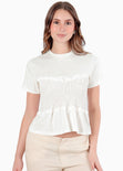 Camiseta con corset nido de abejas - DRACENA