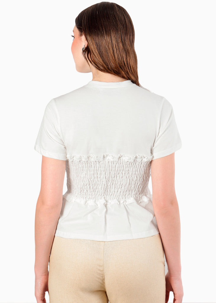 Camiseta con corset nido de abejas - DRACENA