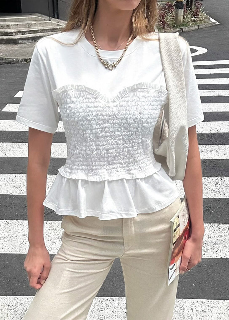 Camiseta con corset nido de abejas - DRACENA