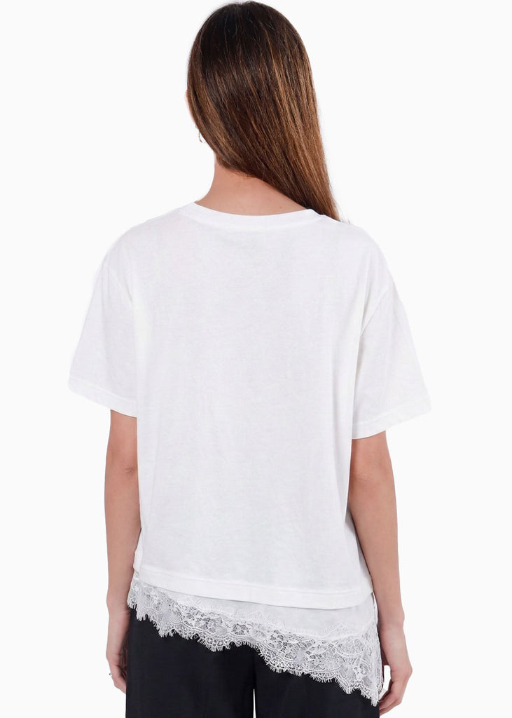 Camiseta con detalle de encaje - CELAYA
