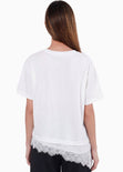 Camiseta con detalle de encaje - CELAYA.MARFIL