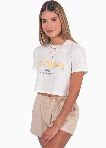 Camiseta corta con estampado "Blondie" - BLUMA