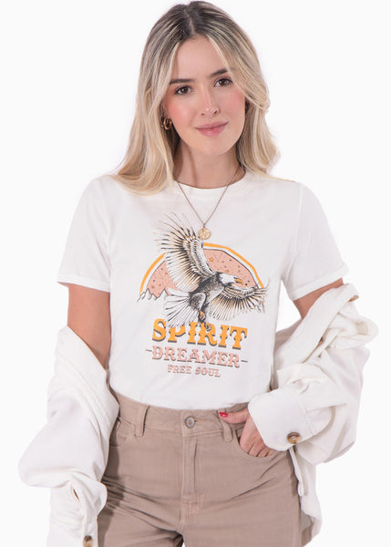Camiseta con estampado de águila "Spirit dreamer"  para mujer - Flashy