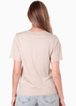 Camiseta con estampado de caballo color beige para mujer - Flashy