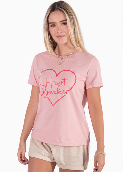 Camiseta con estampado de corazón "Heart breaker" - HERA