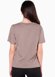 Camiseta con estampado de gato color café para mujer - Flashy