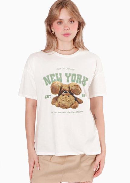 Camiseta con estampado de oso para mujer - Flashy