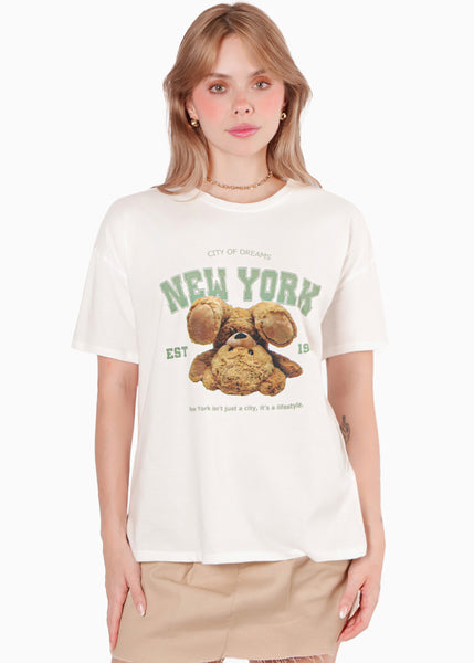 Camiseta con estampado de oso para mujer - Flashy