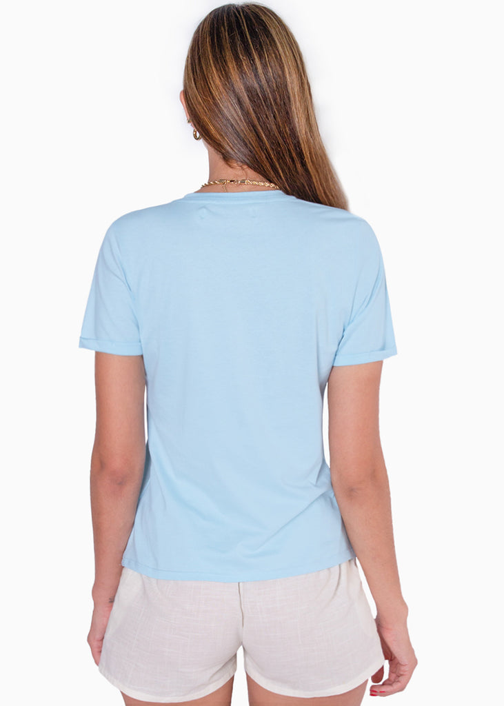 Camiseta con estampado de perros color azul para mujer - Flashy