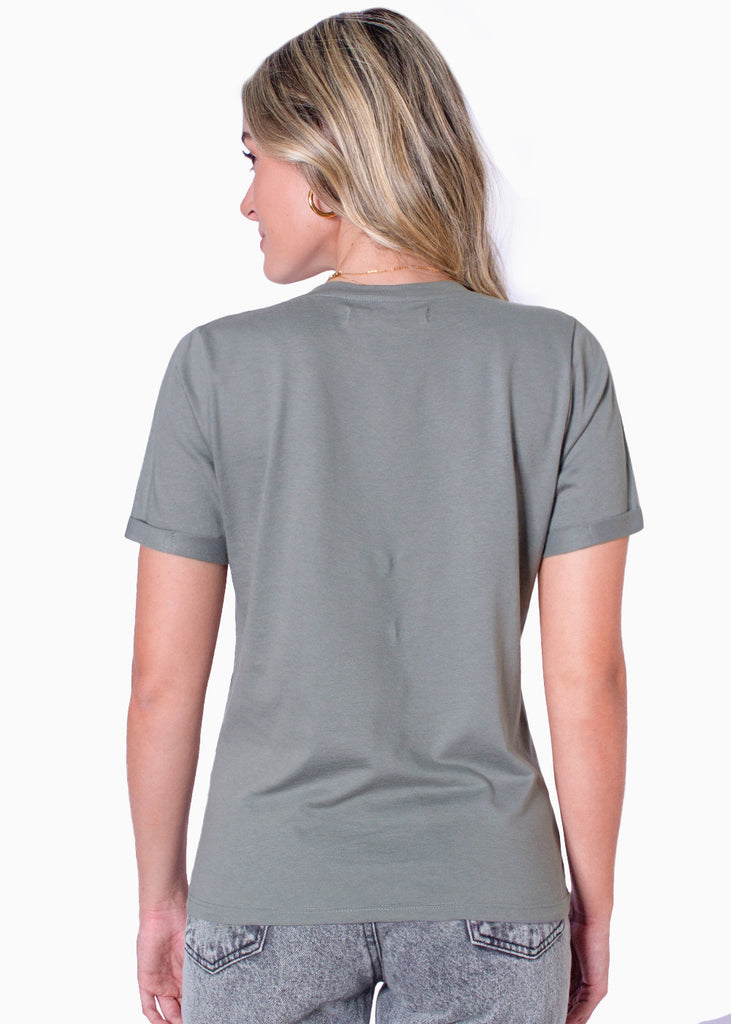 Camiseta con estampado de rayo color gris para mujer - Flashy